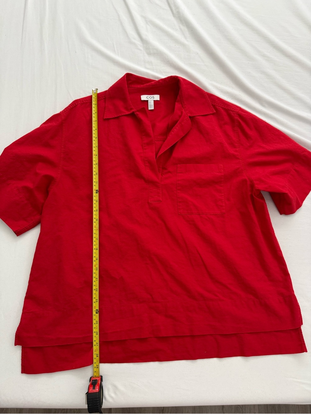 COS Women’s Red Short Sleeve Resort Shirt Size 10